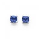 9ct-White-Gold-Created-Ceylon-Sapphire-Studs Sale