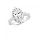 Sterling-Silver-CZ-Marquise-Cluster-Ring-Size-O Sale