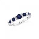 Sterling-Silver-Created-Sapphire-CZ-Anniversary-Ring Sale