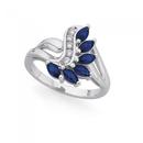 Sterling-Silver-Marquise-Dark-Blue-CZ-Flare-Ring Sale