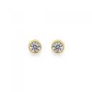 9ct-Gold-Round-CZ-Bezel-Stud-Earrings Sale