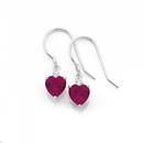 Sterling-Silver-Created-Ruby-CZ-Heart-Hook-Earrings Sale