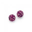 Sterling-Silver-8mm-Multi-Pink-Crystal-Ball-Studs Sale