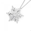 Sterling-Silver-CZ-Snowflake-Pendant Sale