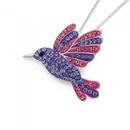 Sterling-Silver-Pink-Lilac-Hummingbird-Crystal-Pend Sale