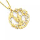 9ct-Gold-Diamond-Hummingbird-In-A-Wreath-Pendant Sale