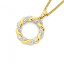 9ct-Gold-Diamond-Fancy-Twist-Circle-Pendant Sale