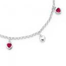 Sterling-Silver-Pink-Crystal-Heart-Charm-Bracelet Sale