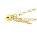 9ct-Gold-19cm-Figaro-Padlock-Bracelet Sale