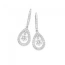 Sterling-Silver-6-Claw-CZ-In-Open-CZ-Pear-Drop-Earrings Sale