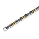 MY-Stainless-Steel-Fancy-Gold-Plated-Bar-Black-Link-Gents-Bracelet Sale