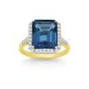 9ct-Gold-London-Blue-Topaz-Diamond-Ring Sale