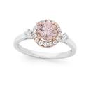 Silver-Rose-Gold-Plate-Blush-Pink-CZ-Cluster-Ring Sale