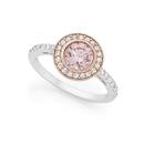 Silver-Rose-Gold-Plate-Blush-Pink-CZ-Bezel-Cluster-Ring Sale