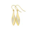 9ct-Gold-Two-Tone-Patterned-Drop-Earrings Sale