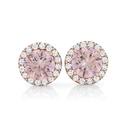 Silver-Rose-Gold-Plate-Blush-Pink-CZ-Cluster-Set-Earrings Sale