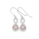 Silver-Rose-Gold-Plate-Blush-Pink-CZ-Infinity-Earrings Sale