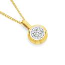 9ct-Gold-Diamond-Round-Cluster-Pendant Sale