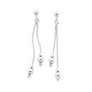 Silver-Double-Ball-Drop-Earrings Sale