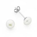 Silver-6X65mm-Culture-FW-Pearl-Stud-Earrings Sale