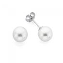 Silver-8mm-Shell-Based-Pearl-Stud-Earrings Sale