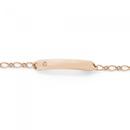 9ct-Rose-Gold-16cm-Solid-Diamond-Figaro-Identity-Bracelet Sale