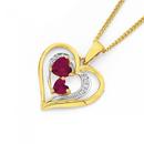 9ct-Gold-Created-Heart-Diamond-Pendant Sale