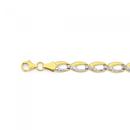 9ct-Gold-Two-Tone-19cm-Oval-Links-Bracelet Sale