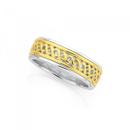 9ct-Gold-and-Sterling-Silver-Plaited-Pattern-Ring Sale