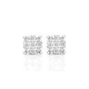 9ct-Gold-Diamond-Cluster-Stud-Earrings Sale