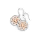 Silver-Rose-Plated-Flower-and-CZ-Earrings Sale