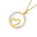 9ct-Gold-Diamond-Circle-Heart-Pendant Sale
