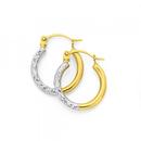 9ct-Gold-Two-Tone-10mm-Hoop-Earrings Sale