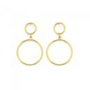 9ct-Gold-Double-Circle-Stud-Drop-Earrings Sale