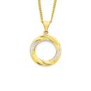 9ct-Gold-Two-Tone-Twist-Circle-Pendant Sale