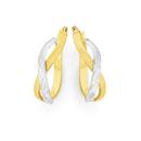 9ct-Two-Tone-Gold-Crossover-Oval-Hoop-Earrings Sale