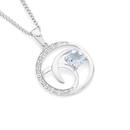 9ct-White-Gold-Aquamarine-Diamond-Open-Swirl-Circle-Pendant Sale