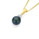 9ct-Gold-Cultured-Tahitian-Pearl-Diamond-Pendant Sale