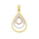 9ct-Tri-Tone-Gold-Triple-Tear-Drop-Pendant Sale