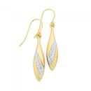 9ct-Two-Tone-Gold-on-Silver-Swirl-Pointed-Drop-Earrings Sale
