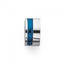 Chisel-Stainless-Steel-With-Blue-Line-Centre-Huggie-Single Sale