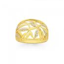 9ct-Gold-Diamond-Bamboo-Leaves-Dress-Ring Sale