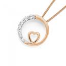 9ct-Rose-Gold-Cubic-Zirconia-Circle-Heart-Pendant Sale