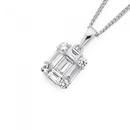 Silver-Fancy-Baguette-Cubic-Zirconia-Pendant Sale