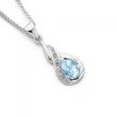 9ct-White-Gold-Aquamarine-Diamond-Swirl-Crossover-Pendant Sale