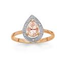 9ct-Rose-Gold-Morganite-Diamond-Dress-Ring Sale