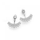 Silver-3-Row-Fancy-Graduated-Cubic-Zirconia-Earwings Sale