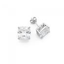 Silver-10mm-Cushion-Cubic-Zirconia-Stud-Earrings Sale