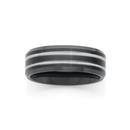 MY-Tungsten-Carbide-Black-2-Silver-Lines-Ring Sale