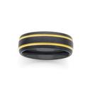MY-Tungsten-Carbide-Black-Two-Gold-Lines-Ring-Size-W Sale
